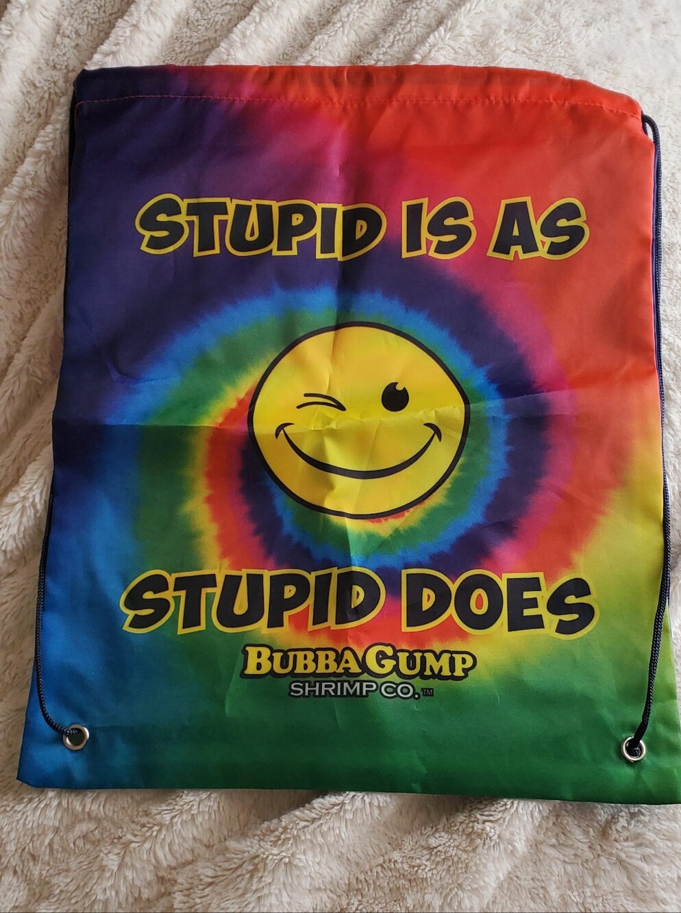 Bubba Gump Shrimp Co. Stupid Is As Stupid Does Drawstring Backpack